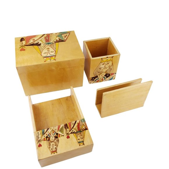 Anhuri Gift King Queen of Hearts Desk Organizer Se - Picture 4 of 11